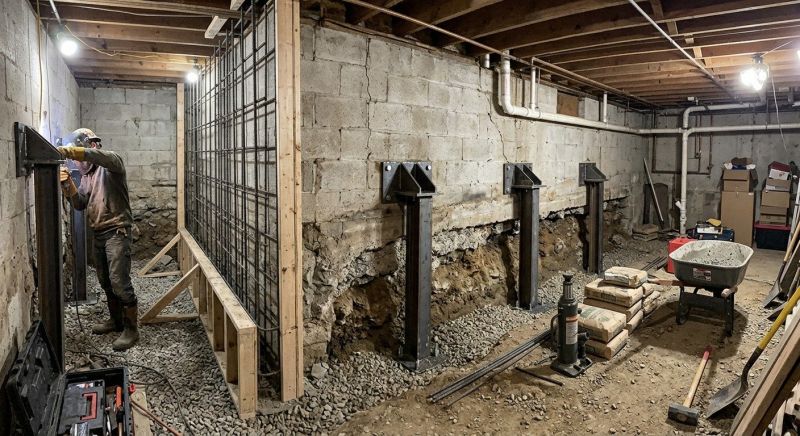 Basement Stabilization in West Hartford, CT