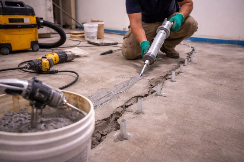Cracked Basement Floor Repair in West Hartford, CT