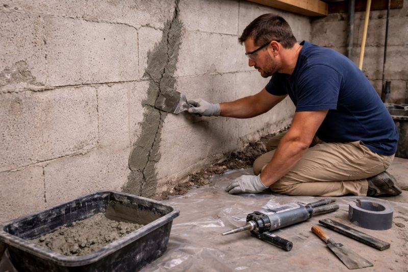 Foundation Crack Repair in North Canton, CT