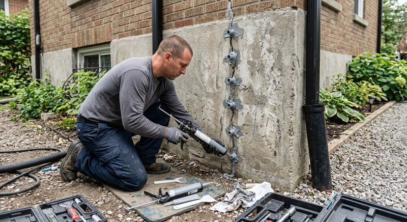 Foundation Crack Repair in West Suffield, CT