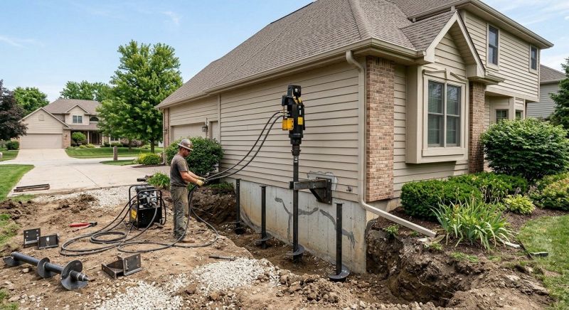 Helical Piers Installation in West Hartford, CT