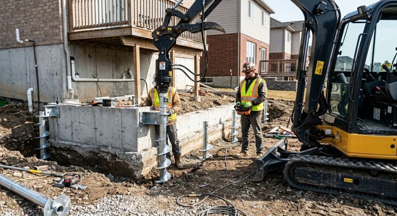 Helical Pile Installation in West Hartford, CT