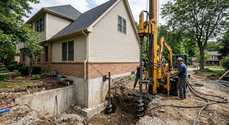 Helical Pile Installation in West Hartford, CT