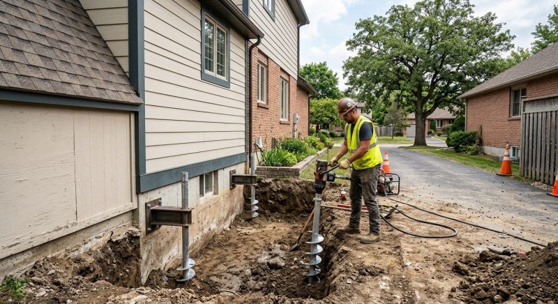 Helical Pile Installation in West Hartford, CT