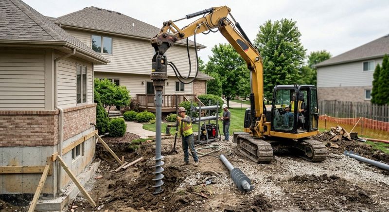 Helical Pile Installation in West Hartford, CT