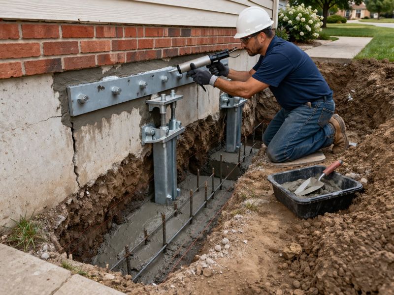 Sinking Foundation Repair in East Hartland, CT