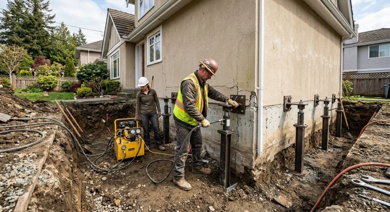 Sinking Foundation Repair in Farmington, CT