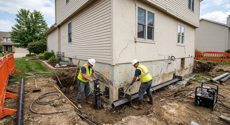Sinking Foundation Repair in Oakville, CT