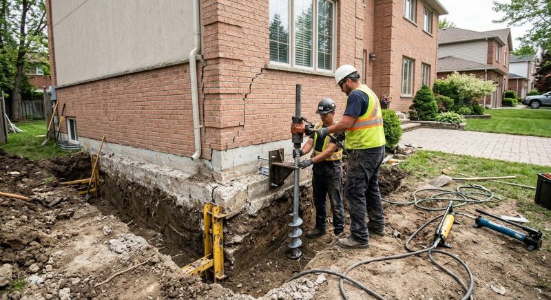 Sinking Foundation Repair in South Glastonbury, CT